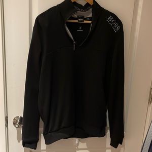 Hugo Boss 1/3 zip black sweater